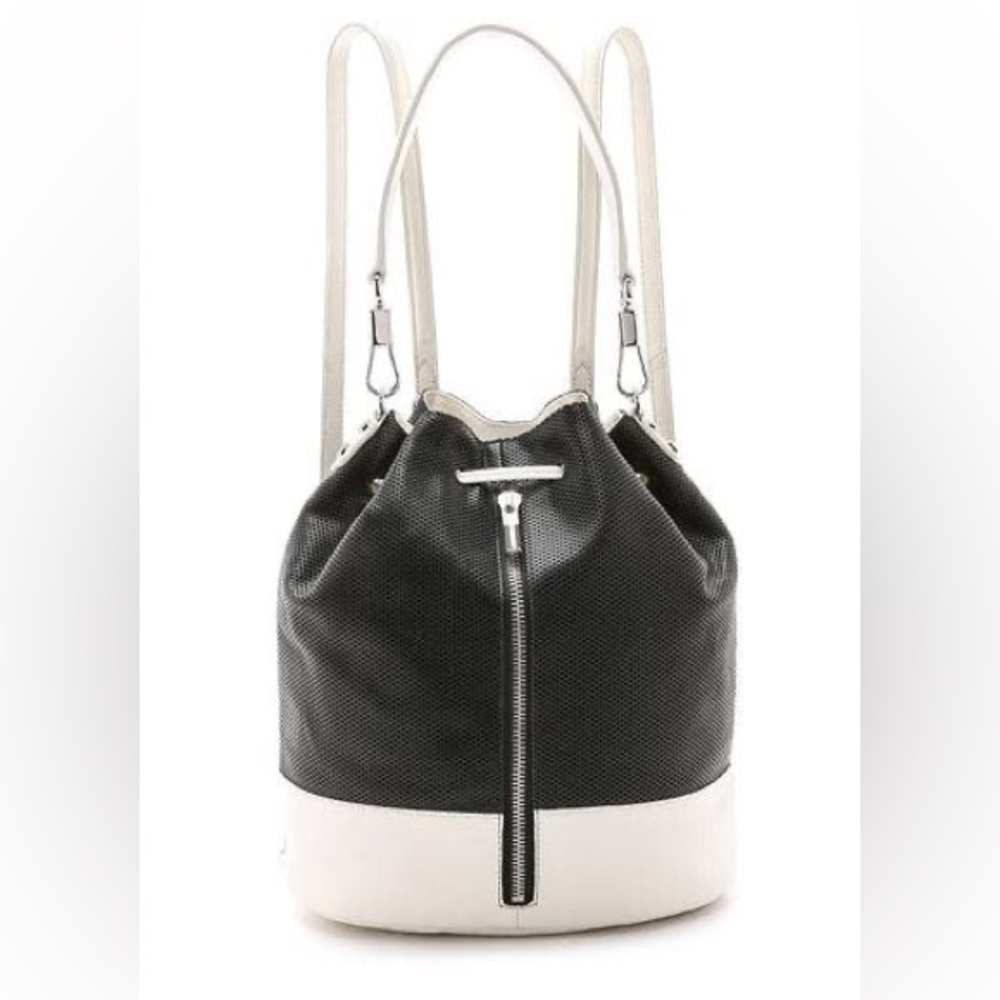 Elizabeth and James Cynnie Black white  convertible bucket Backpack